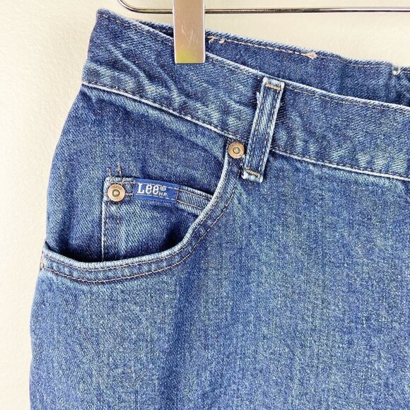 VINTAGE LEE | Tapered Leg Denim Blue Womens Jeans 16 P - Picture 8 of 10